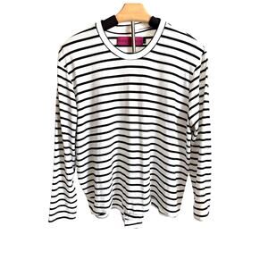 Heidi Merrick Women's Large Stripped Long Sleeve Bodysuit Preppy Designer